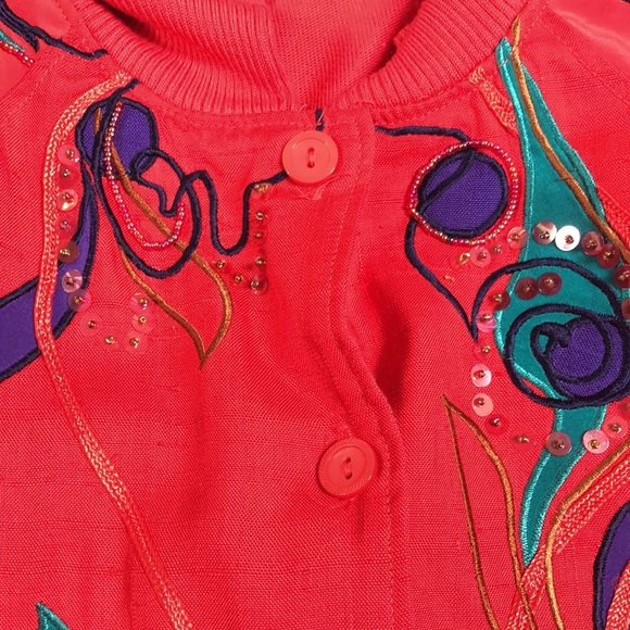 Vintage 80s Marc d’Alcy Pullover Sweater Beaded Sequin Top Shoulder Pads size M - Picture 8 of 10